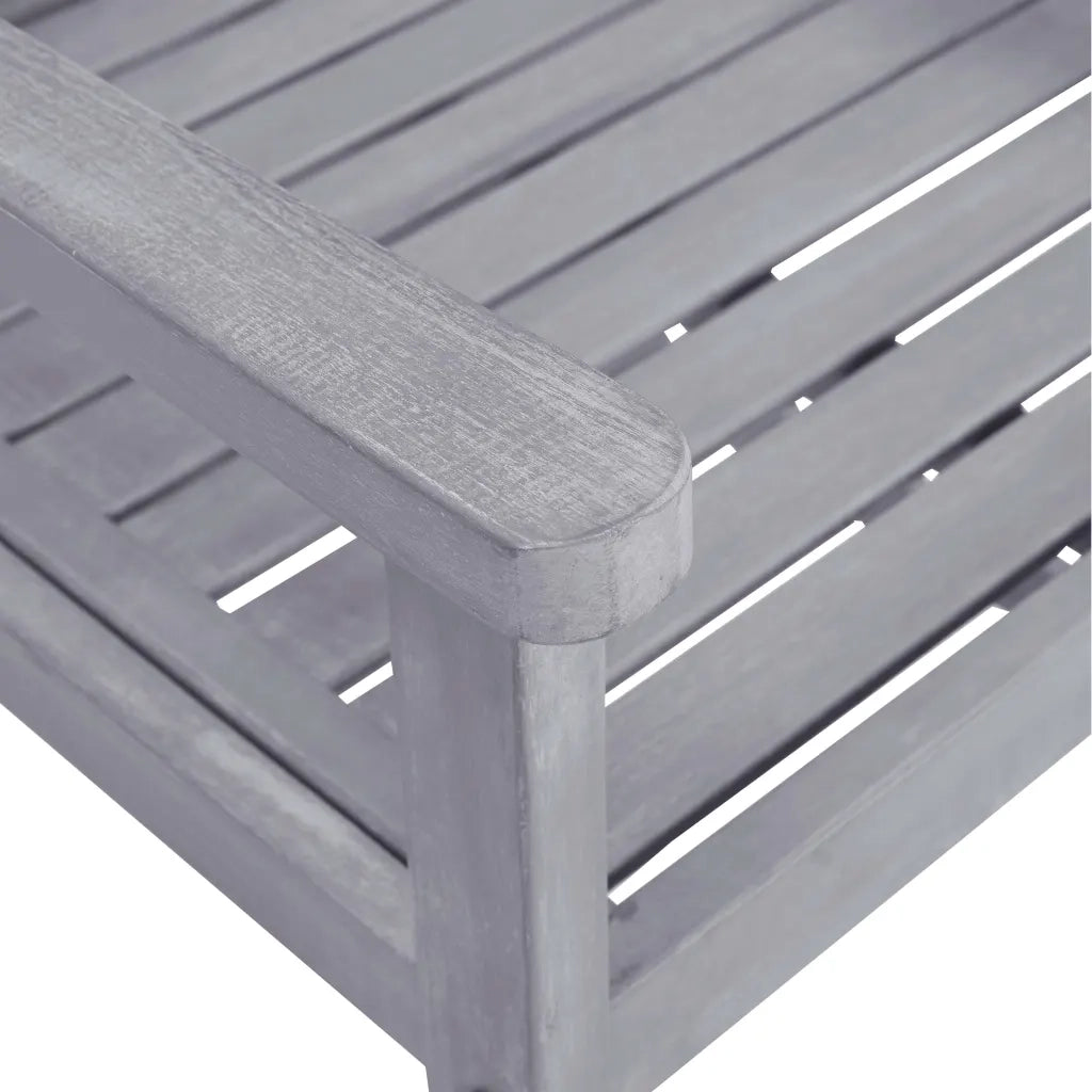 Set da Pranzo da Giardino 7 pz Legno Massello di Acacia Grigio cod mxl 62351
