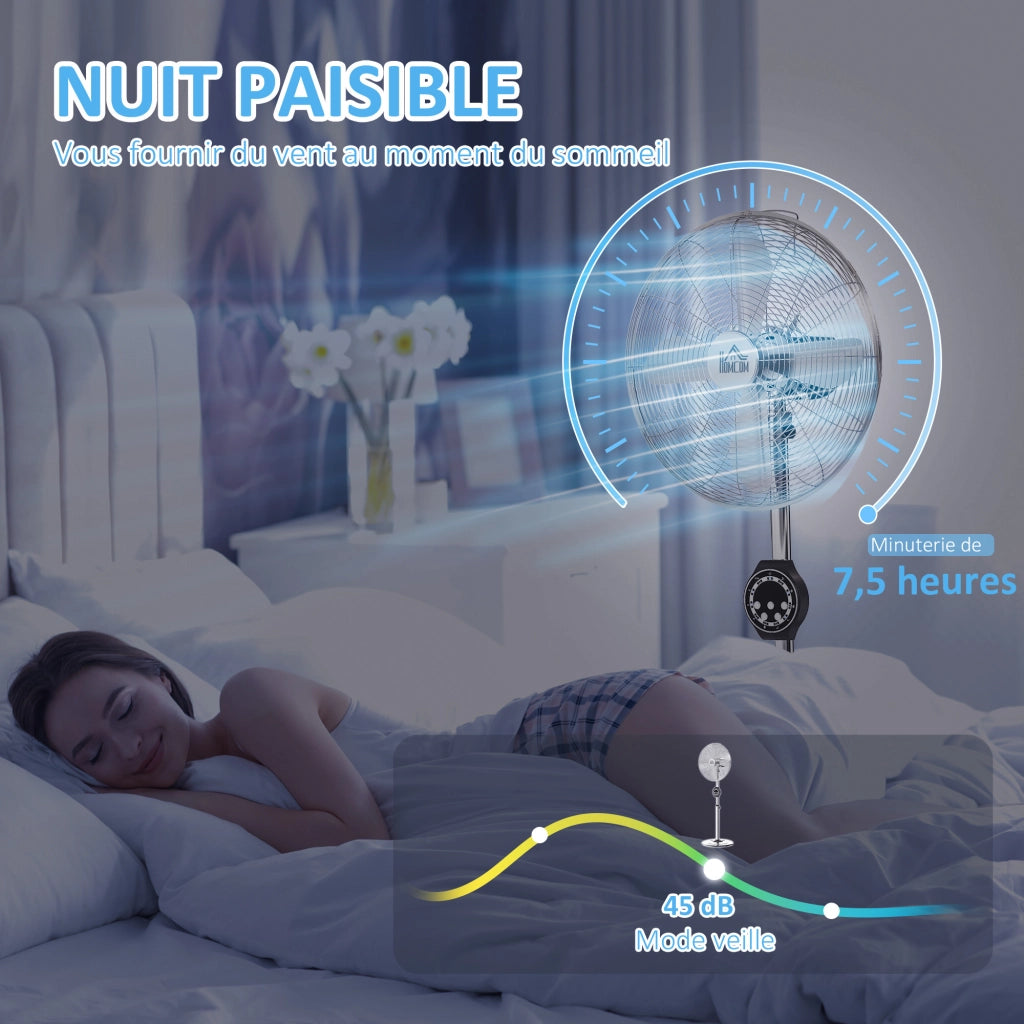 Ventilatore a Piede Regolabile ¨C Zephmum ¨C Argento 120-135 cm