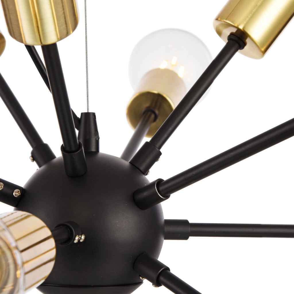 Maytoni Lampadario Minimal Jackson 12 luci E27 nero metallo ottone