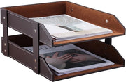Cassetta Postale A4 2 Cestelli - Pelle in PU - Impermeabile - Robusta - Sostenibile - Dimensioni 27,5 x 35 x 30,5 cm - Porta Documenti