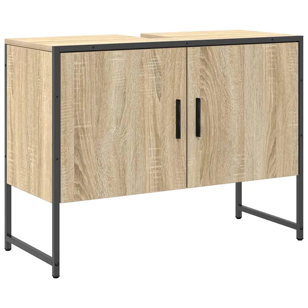 Set di mobili per il Bagno | Armadio da bagno 3 pz Marrone Legno multistrato