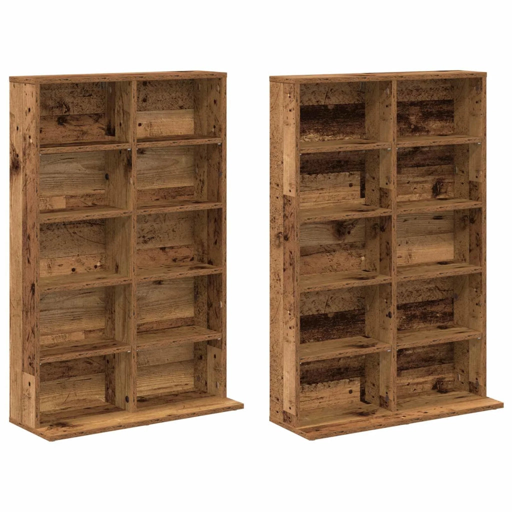 Mobile per CD 2 pz Legno antico 65 x 23,5 x 97,5 cm 8012687