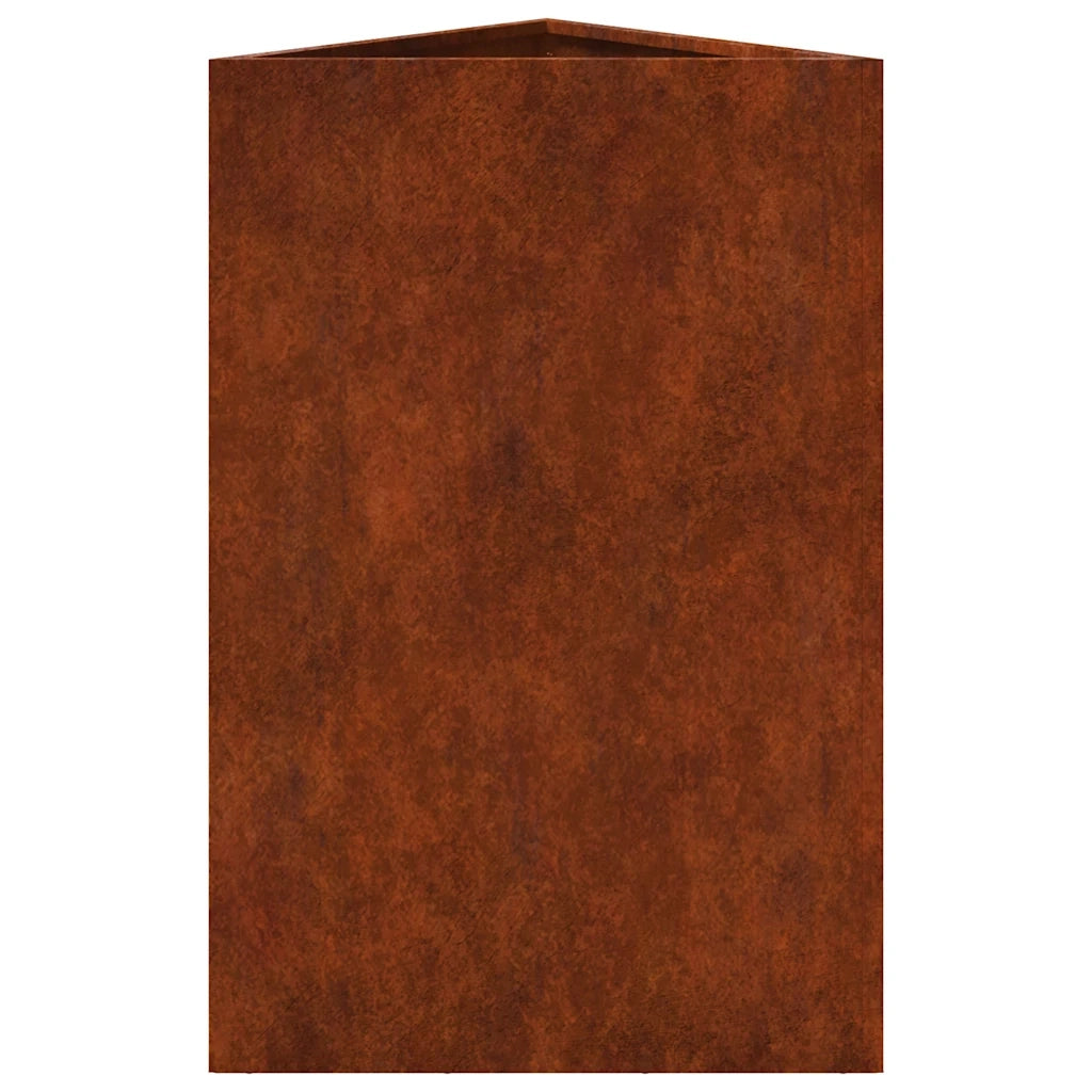 Fioriere da Giardino 2 pz Triangolari 50x43x75cm Acciaio Corten