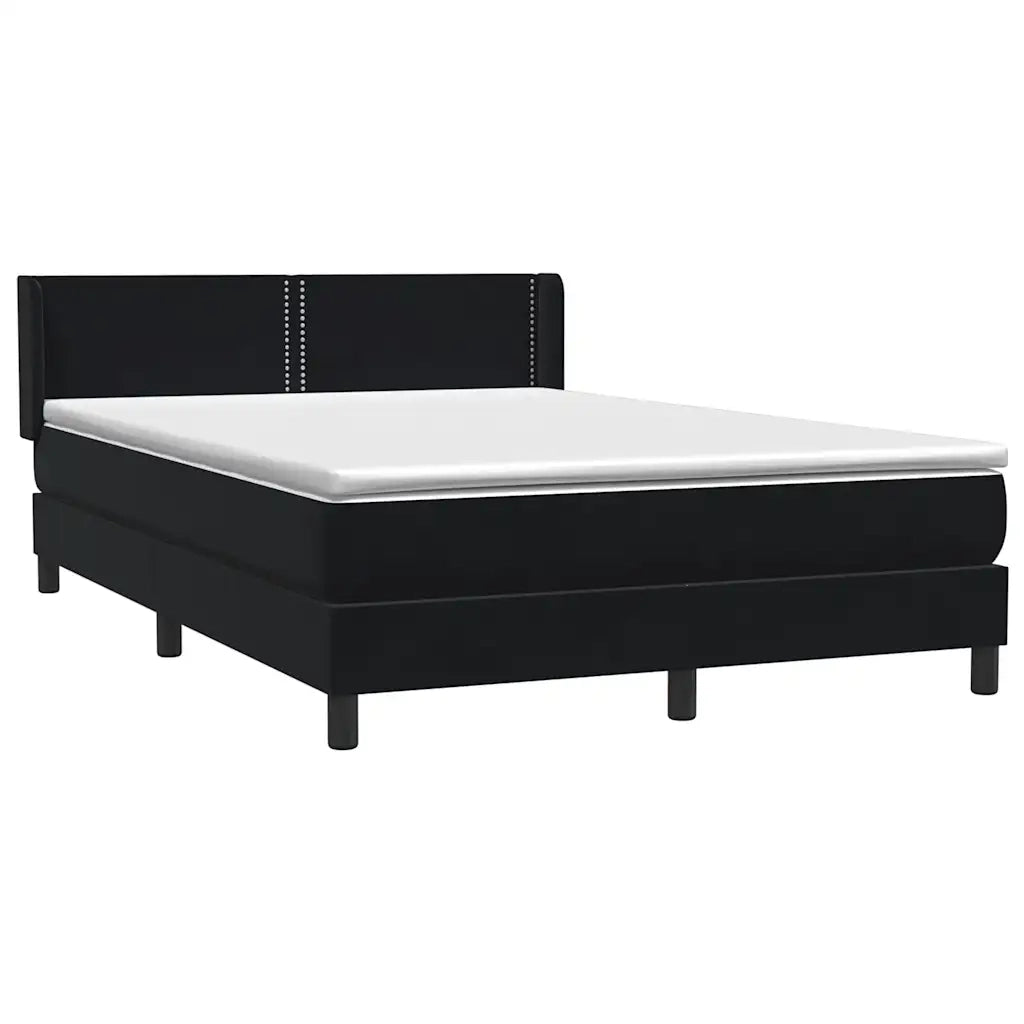 Giroletto a Molle con Materasso Nero 160x210 cm in Velluto 3318035