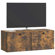 Mobile TV da Muro | Armadietto TV | Mobile Porta TV Rovere Fumo 78,5 x 31 x 30 cm