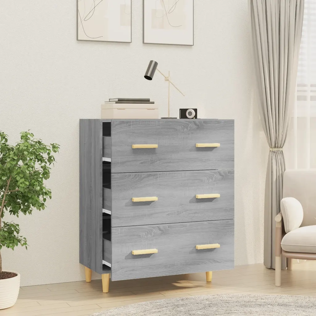 Credenza-Buffet-Armadio da cucina Grigio Sonoma 70x34x90 cm in Legno Multistrato 700962
