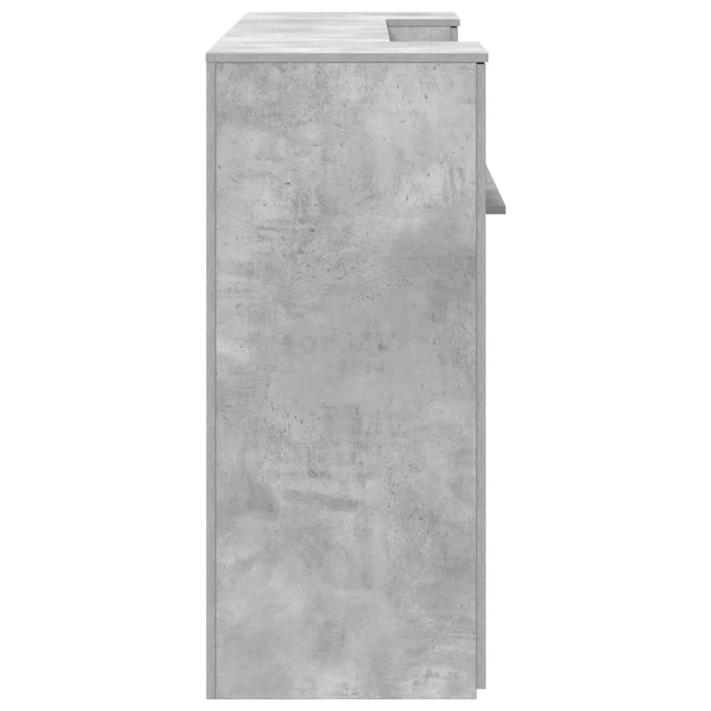 Banco Reception | Scrivania | Tavolo da Ufficio Grigio Cemento 180x50x103,5cm Legno Multistrato