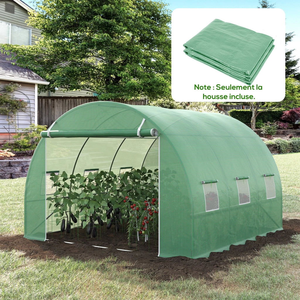 Serra da Giardino Tunnel ¨C zephmum ¨C Verde Scuro 3x3x2m 6 Finestre Porta a Rullo