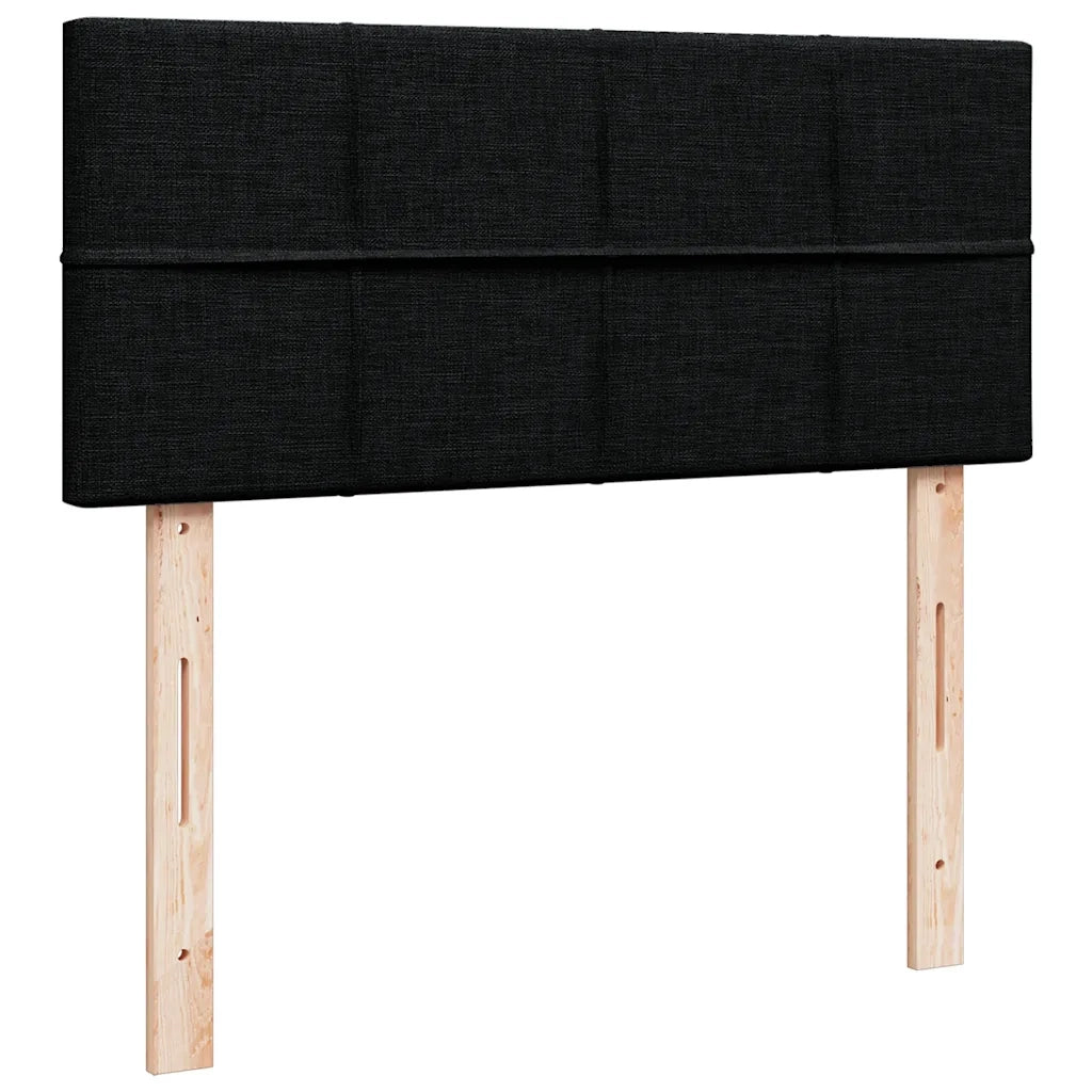 Pouf Letto con Materasso e LED Nero 120x190 cm in Tessuto