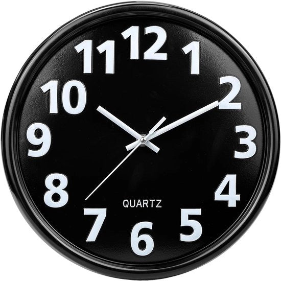 Orologio da Parete - Stile Moderno - Adatto a Ogni Ambiente - 1 Pezzo - Nero