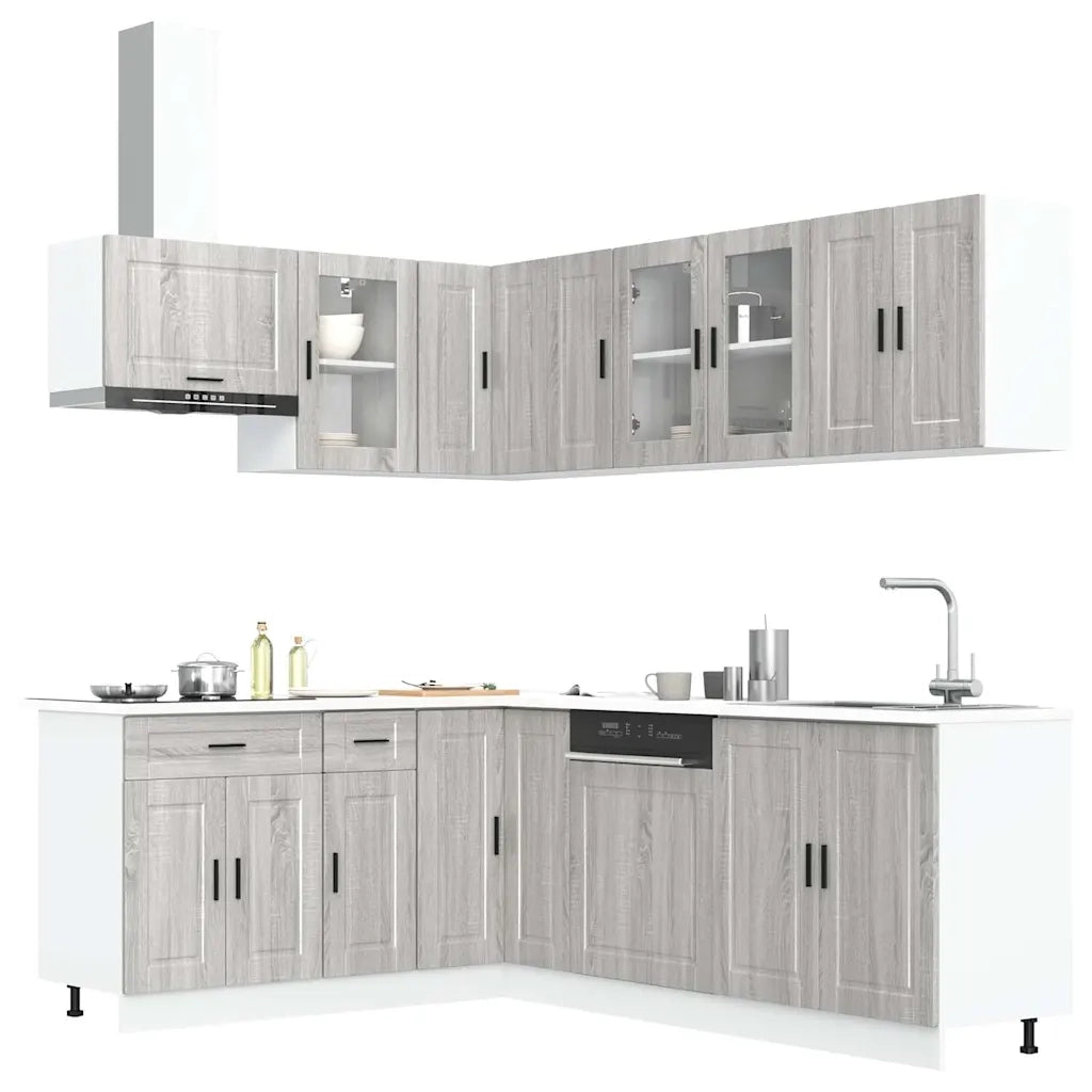 vidaXL Set Mobili da Cucina 11 pz Porto Grigio Sonoma in Truciolato