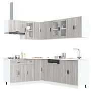 vidaXL Set Mobili da Cucina 11 pz Porto Grigio Sonoma in Truciolato