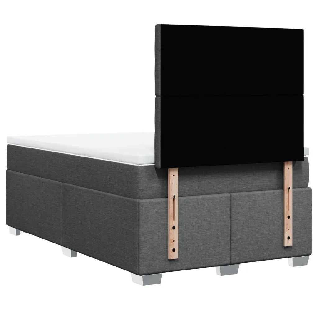 Giroletto a Molle con Materasso Grigio Scuro 120x190cm Tessuto 3290442