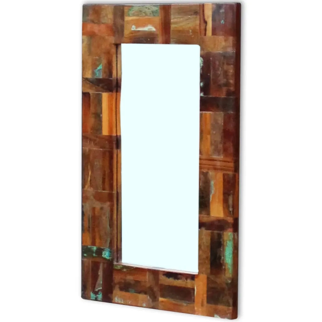 Specchio-Specchio Decorativo in Legno Massello di Recupero 80x50 cm