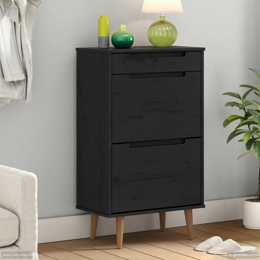 Mobile per scarpe MOLDE 59,5 x 35 x 103 cm Nero 42020941