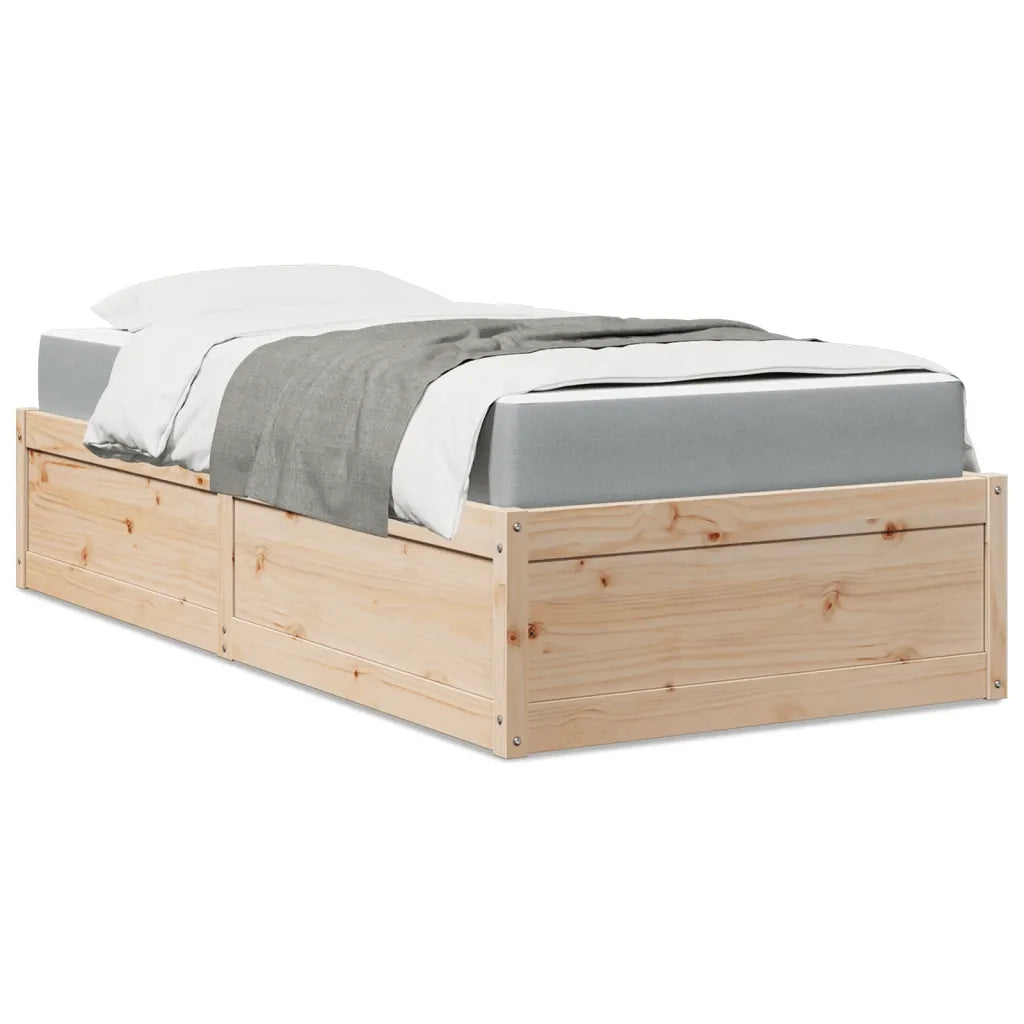 Letto con Materasso-Struttura Letto con Materasso 90x190 cm in Legno Massello di Pino