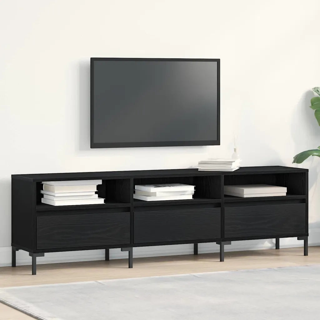 Mobile TV Rovere Nero 150 x 30 x 44,5 cm Legno multistrato 862878