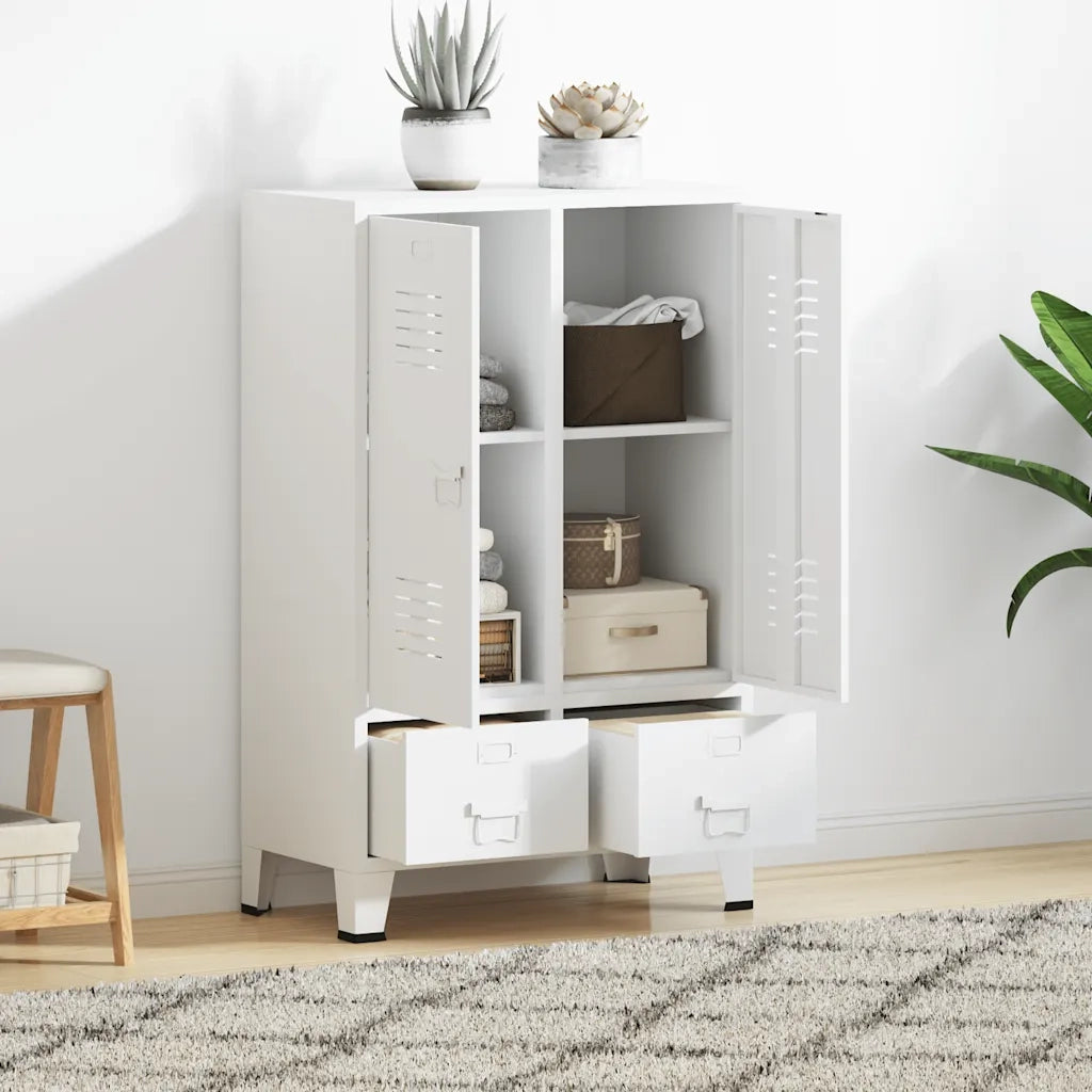 Armadio Industriale Bianco 67x35x107 cm in Acciaio 339611