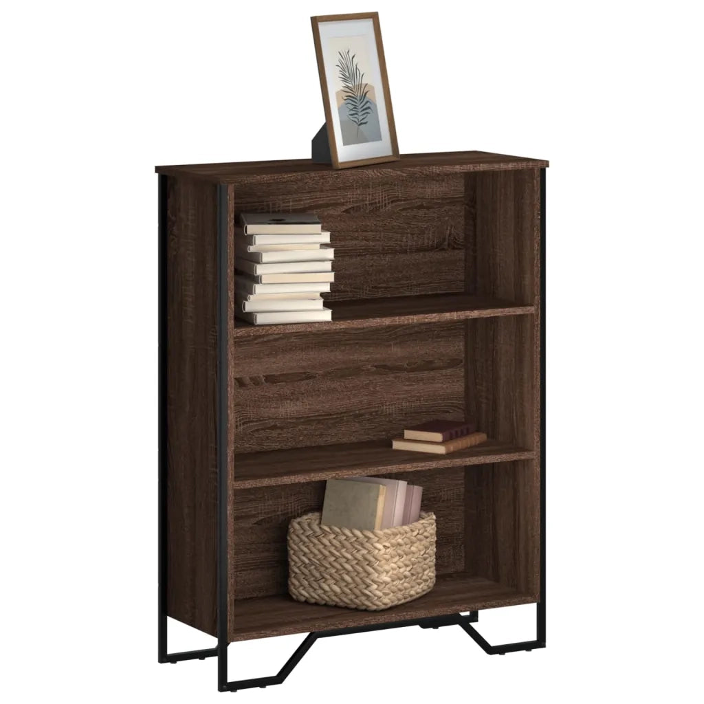 Libreria-Scaffale per Libri-Mobile di Stoccaggio Rovere Marrone 80x31x106 cm in Legno Multistrato