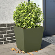 Fioriere da Giardino 2 pz Verde Oliva 40x40x40 cm in Acciaio 851059