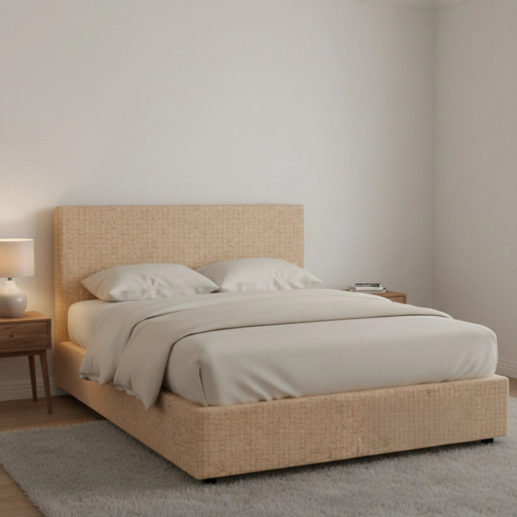 Worthing, Letto Matrimoniale Sfoderabile Made in Italy, Beige