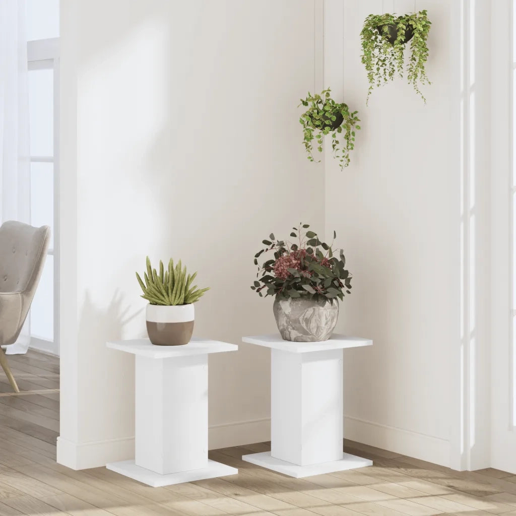 Supporti per piante | Sostegno per piante 2 pz Bianchi 30x30x40cm Legno Multistrato