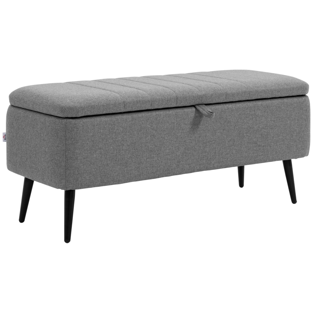 Divanetto con cassetti ¨C zephmum ¨C Grigio, Lino, 102x40x44 cm
