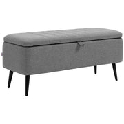 Divanetto con cassetti ¨C zephmum ¨C Grigio, Lino, 102x40x44 cm