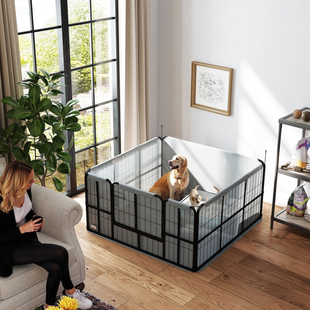 Cuccia per cani con porta ¨C zephmum ¨C 122x122x60 cm nero