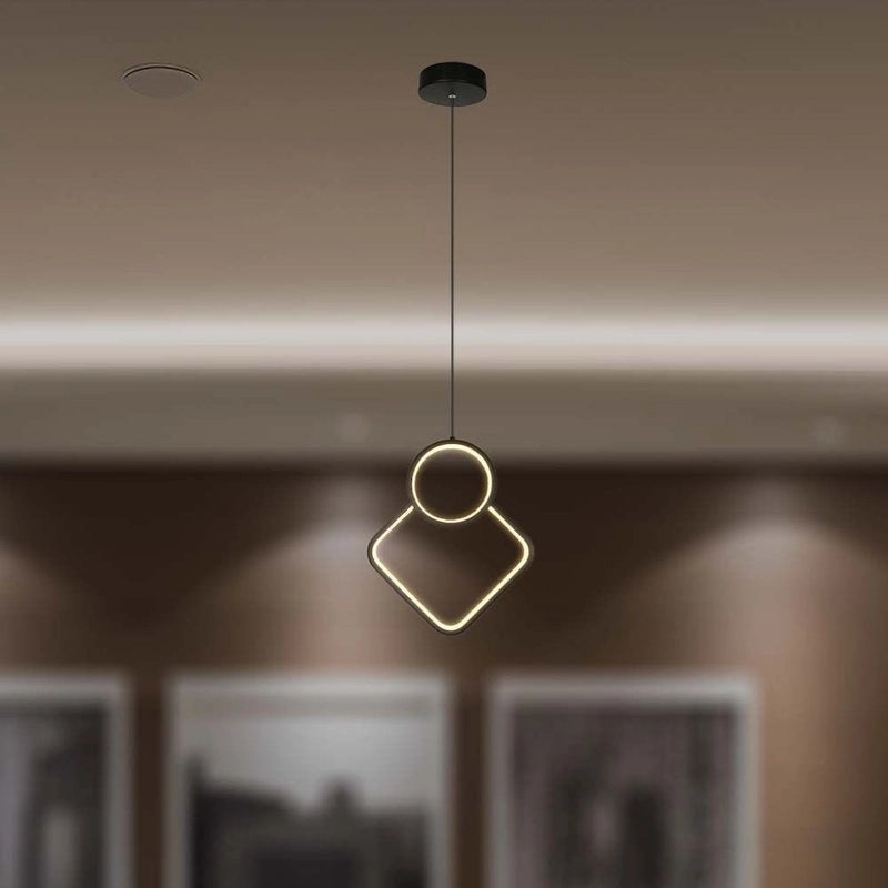 Lampadario LED a Sospensione 12W dal Design Moderno 28*196m Colore Nero 3000K SKU-14998