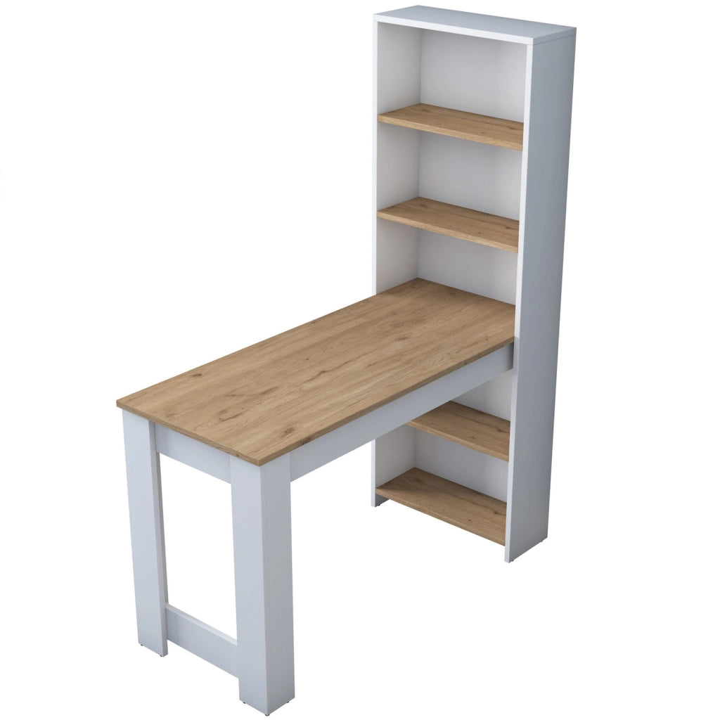 Tavolo da pranzo in legno "Jong" con ripiani - 120 x 54 x 154 cm - Marrone