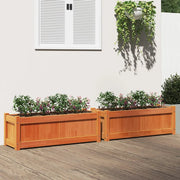 Fioriere da Giardino 2pz Marrone Cera Legno Massello di Pino 837454