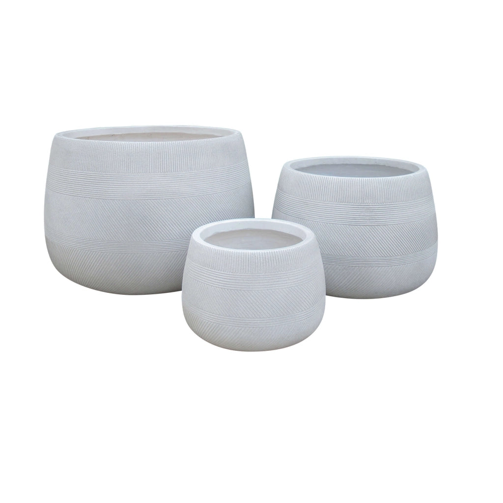 Set di 3 vasi in Fibra sintetica cm 55x55x37 - BENJY