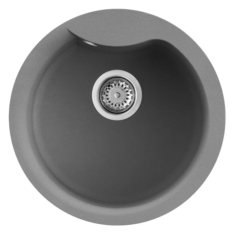 Lavello Tondo Elleci Incasso Ego ROUND Metaltek Grigio Titanium LMEROU73
