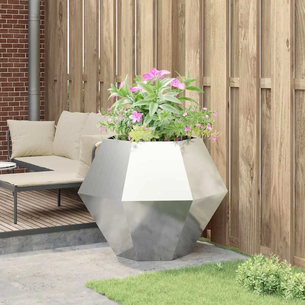 Fioriera | Cassetta per fiori | Vaso Argento 100 x 100 x 80 cm Acciaio inossidabile
