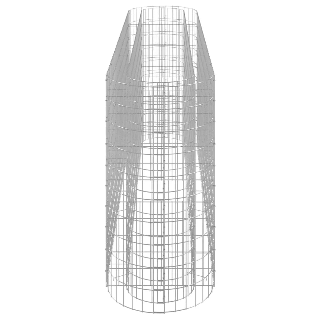 Aiuola rialzata in gabbione di ferro zincato 260 x 50 x 100 cm Argento 02_0039910