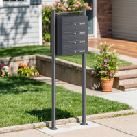 Cassetta postale condominiale autoportante 4 posti, 1 modulo, antracite 556 x 270 x 1500 mm