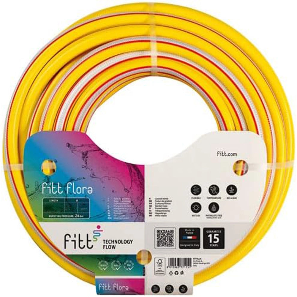 TUBO GIARDINO IRRIGAZIONE 5 STRATI GIARDINAGGIO Ø5/8"-15mm L.25m FITT FLORA