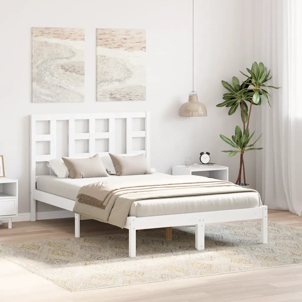Giroletto-Struttura Letto Bianco in Legno Massello 120x200 cm 955109