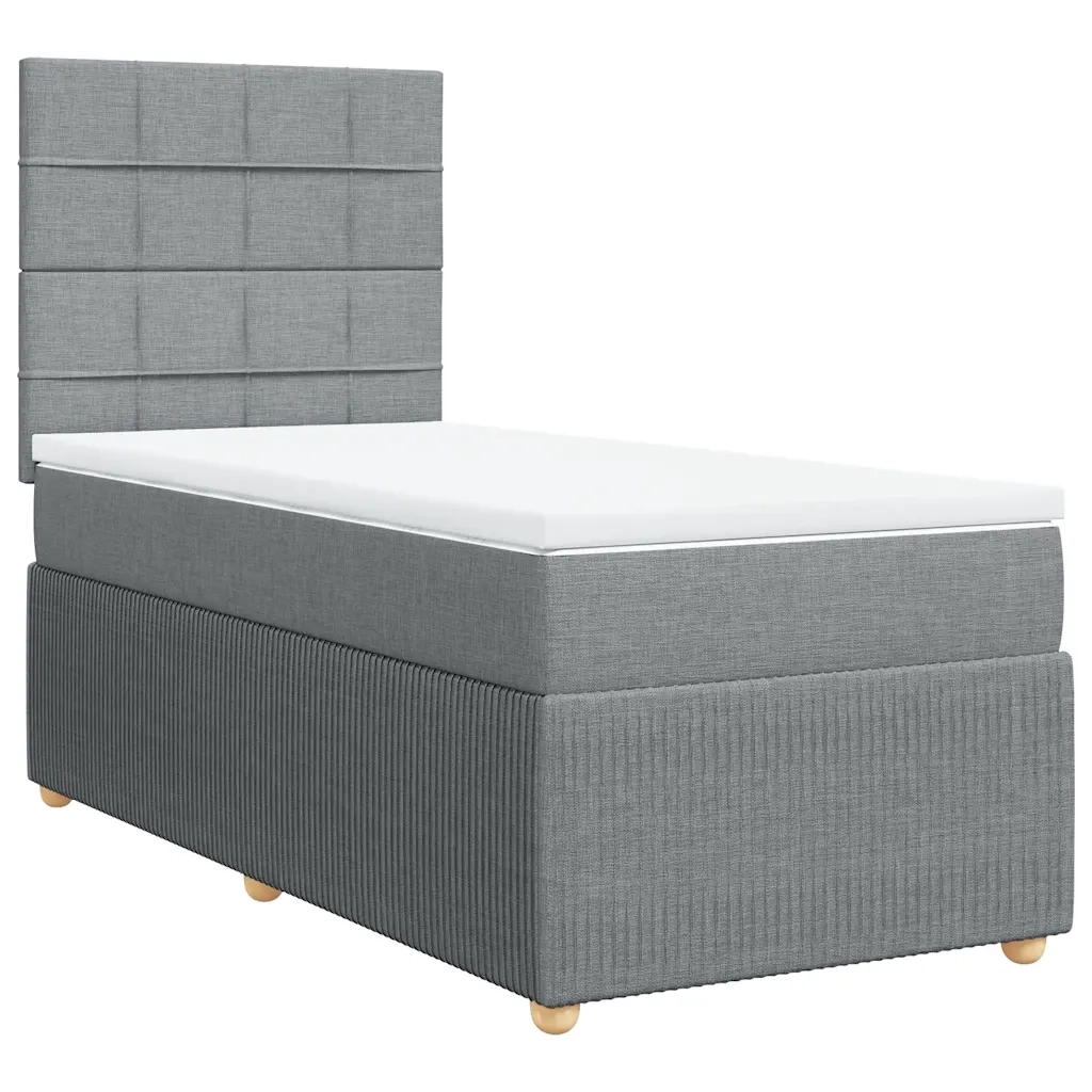Giroletto a Molle con Materasso Grigio Chiaro100x200 cm Tessuto 3294267
