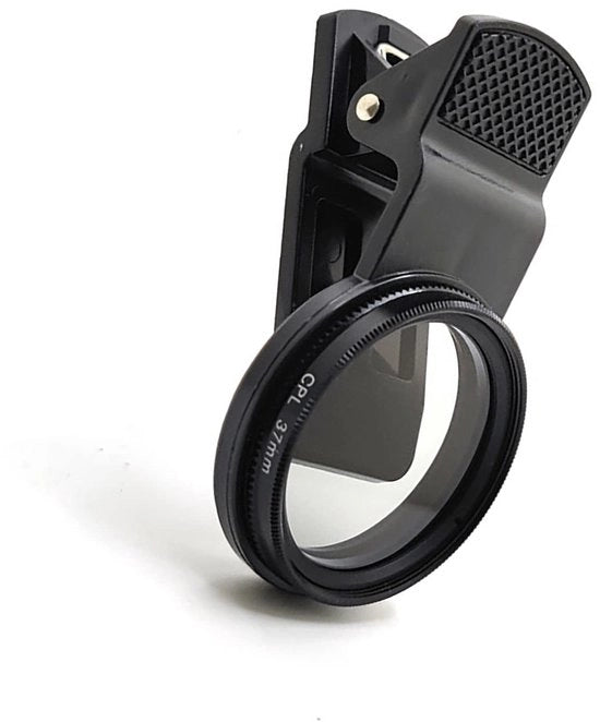 Filtro Polarizzatore 37 mm - Rimozione Riflessione - Migliorata Saturazione dell'Immagine - Progettazione Clip-on - Estremamente Sottile - Alloggio in Alluminio Duraturo - Filtro per Fotocamera