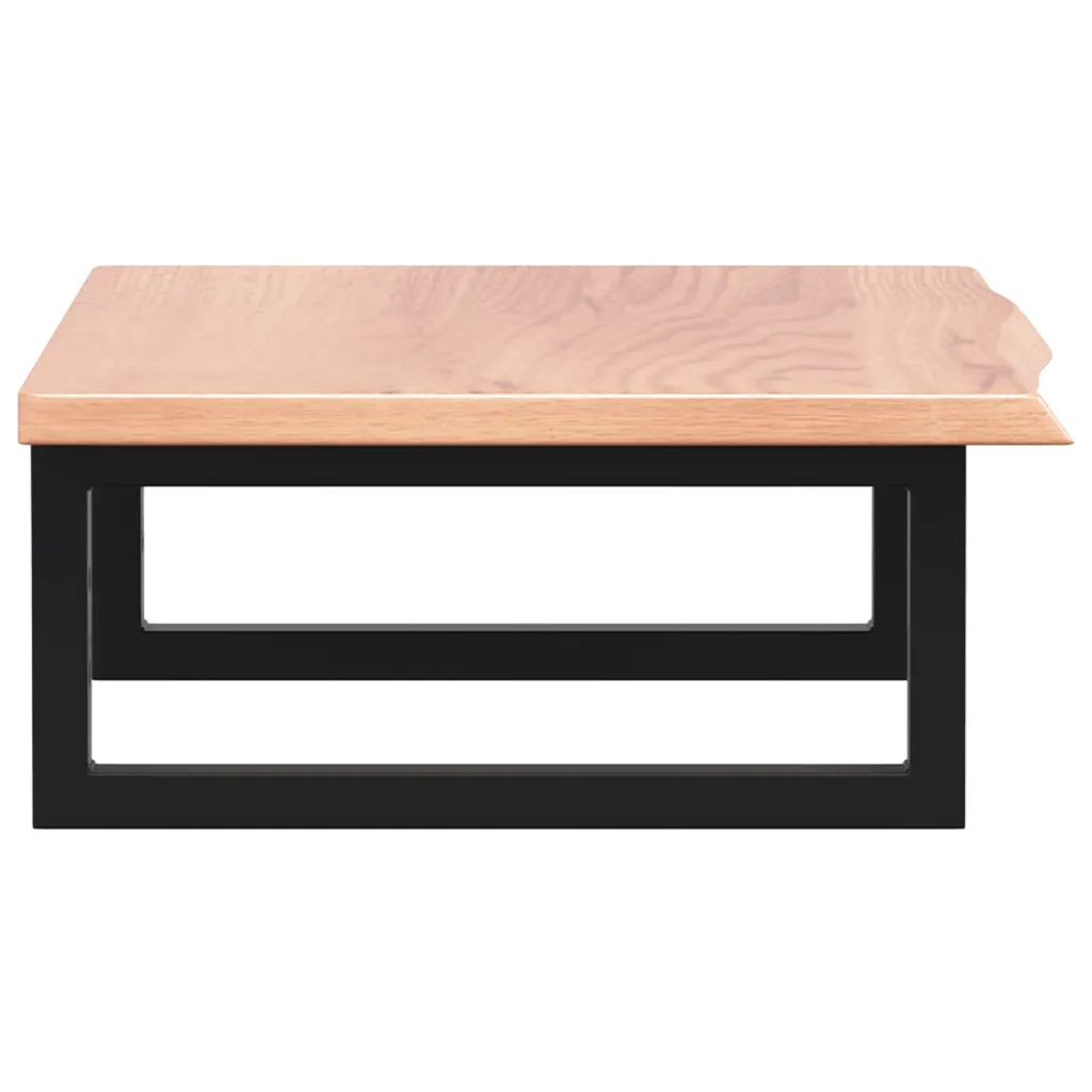 Ripiano a Parete per Lavabo in Acciaio e Massello di Rovere