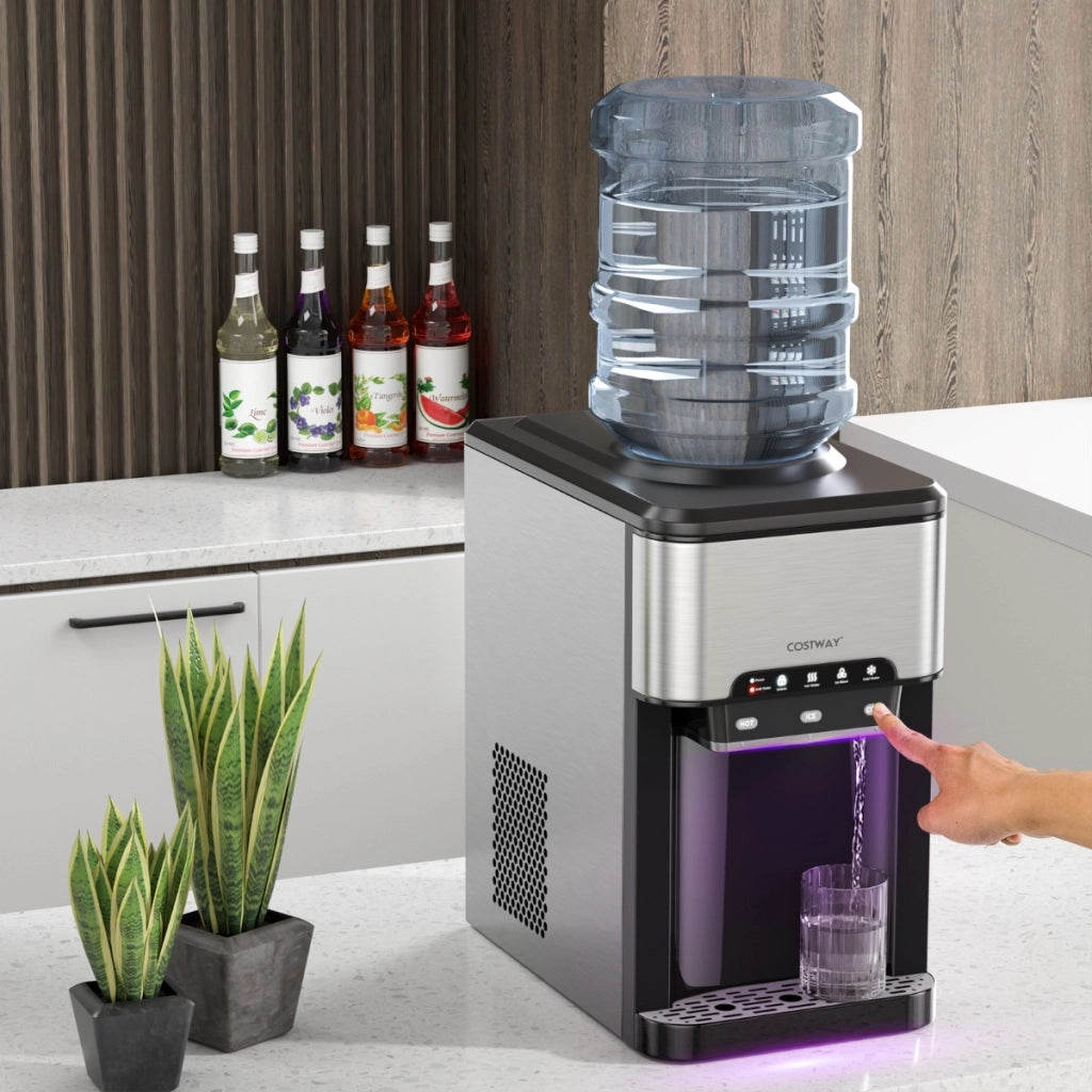 Erogatore acqua fredda 3 in 1 con macchina del ghiaccio, Erogatore con 3 impostazioni di temperatura-Piccoli elettrodomestici da cucina