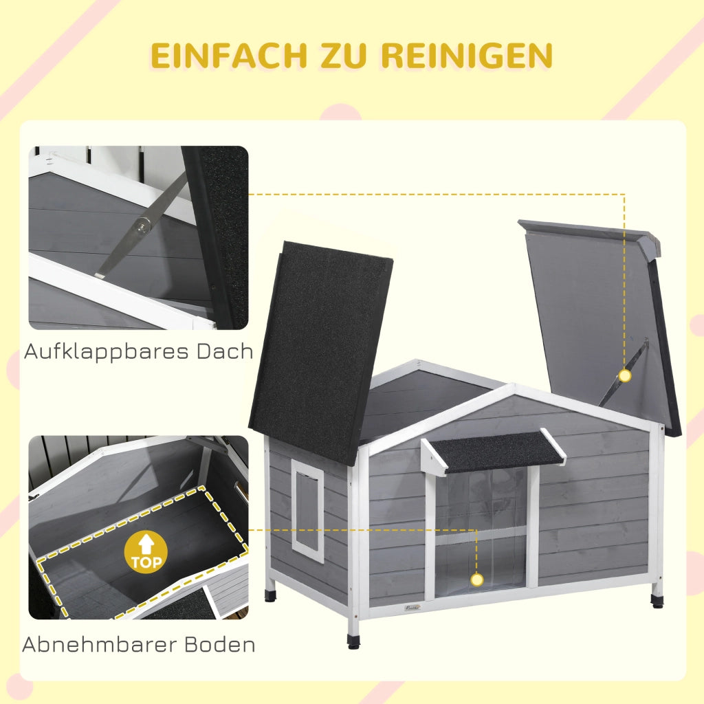 CUCCIA per cani con tetto apribile 109x79x72 cm Legno Nero