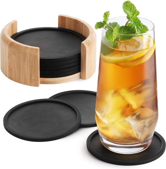 Set di Supporti in Silicone Rond per Vasi - Confezione da 8 pezzi - Supporti in Silicone per Vasai in Vetro, Bicchieri, Bar, Tavolo