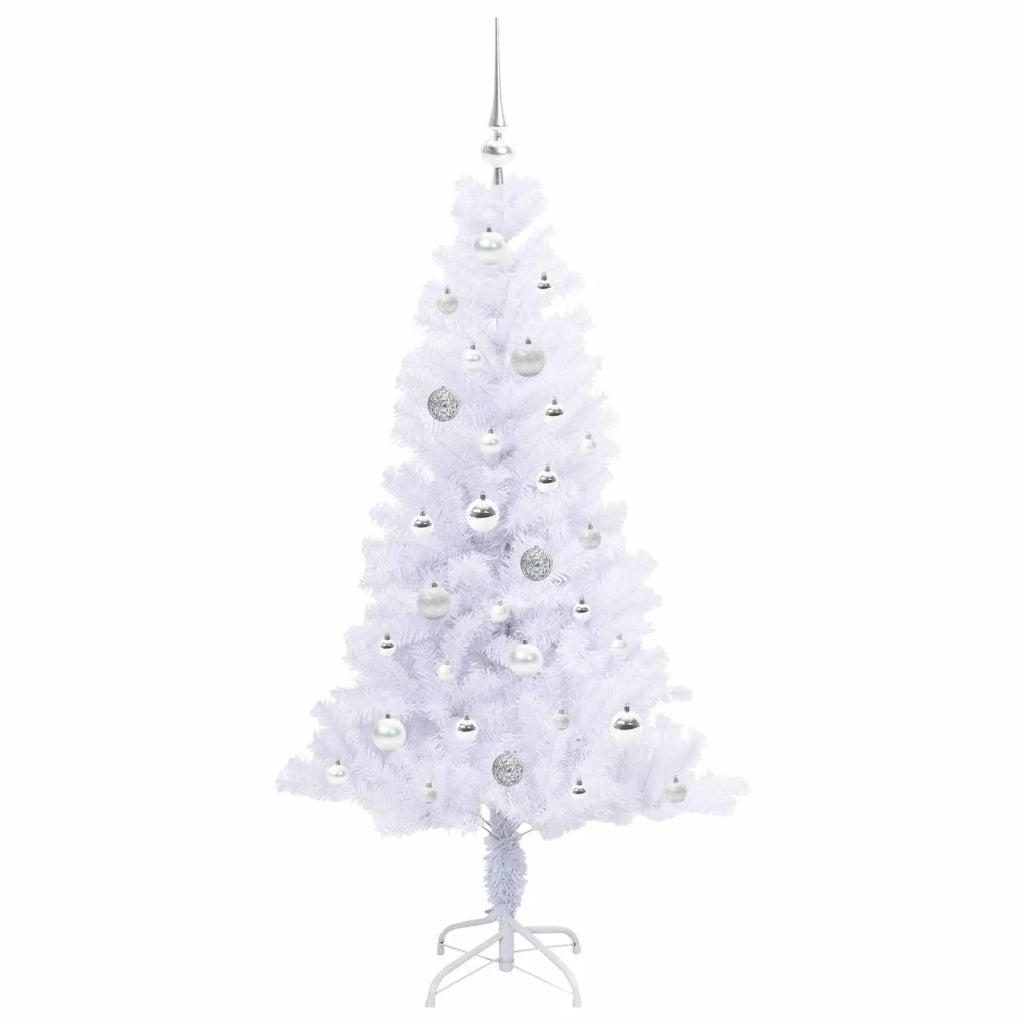 Albero di Natale | Decorazioni natalizie artificiale Bianco 150 cm PVC e Acciaio