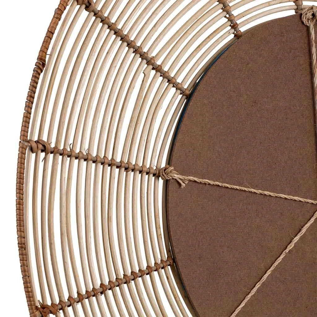 Specchio rotondo in rattan marrone 61x61x03h