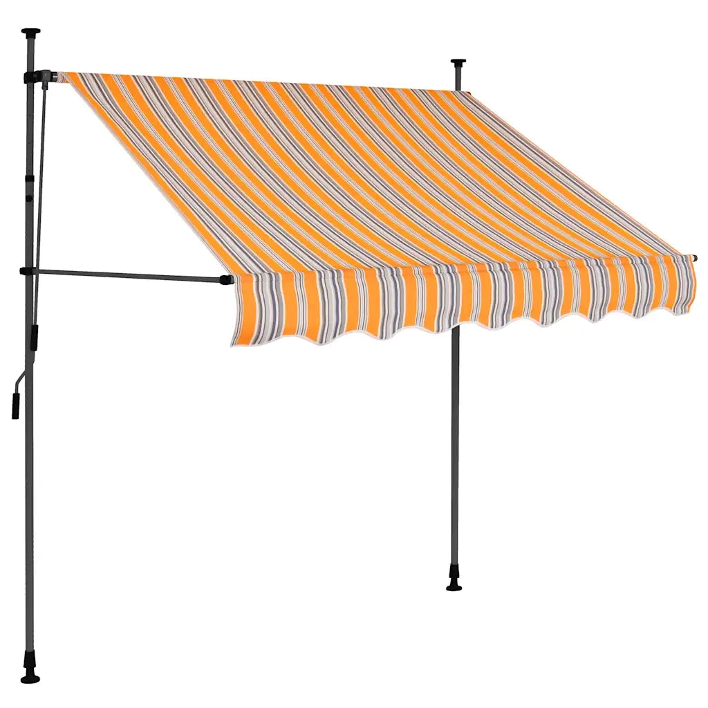 Tenda da Sole Retrattile Manuale con LED 150 cm Gialla e Blu 145849