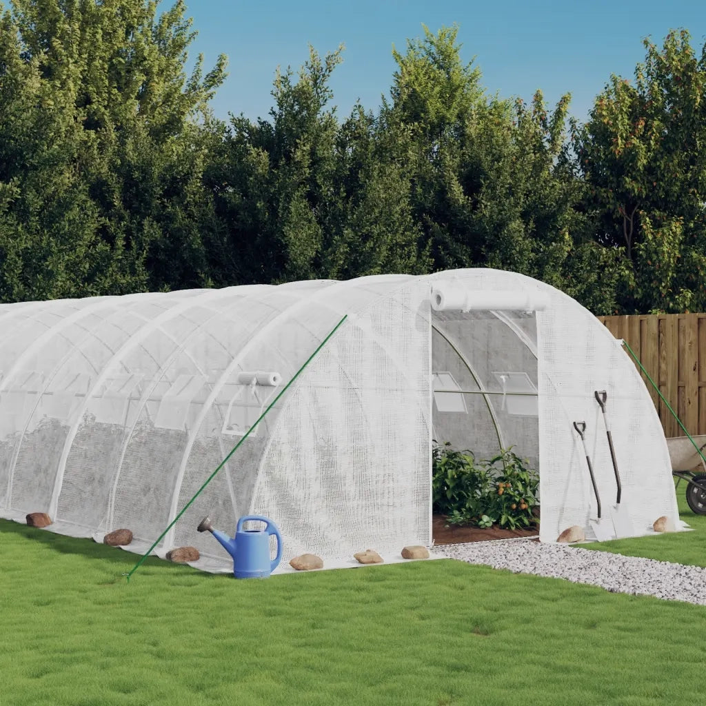 Serra con Telaio in Acciaio Bianco 96 mÂ² 24x4x2 m