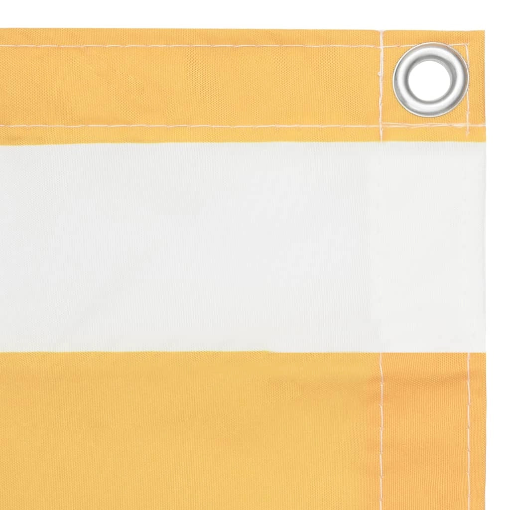 Paravento per balcone frangivista 120 x 400 cm tessuto Oxford bianco e giallo 02_0010075